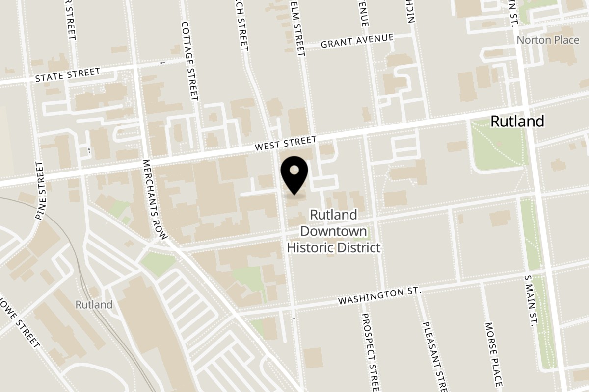 Map showing the location of Treviso Vermont on 24 Wales St in Rutland